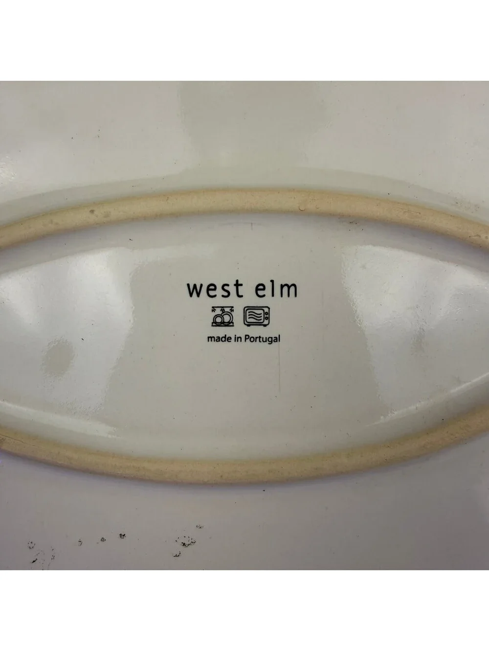 VTG. West Elm Oval Ceramic Serving Platter Made in Portugal